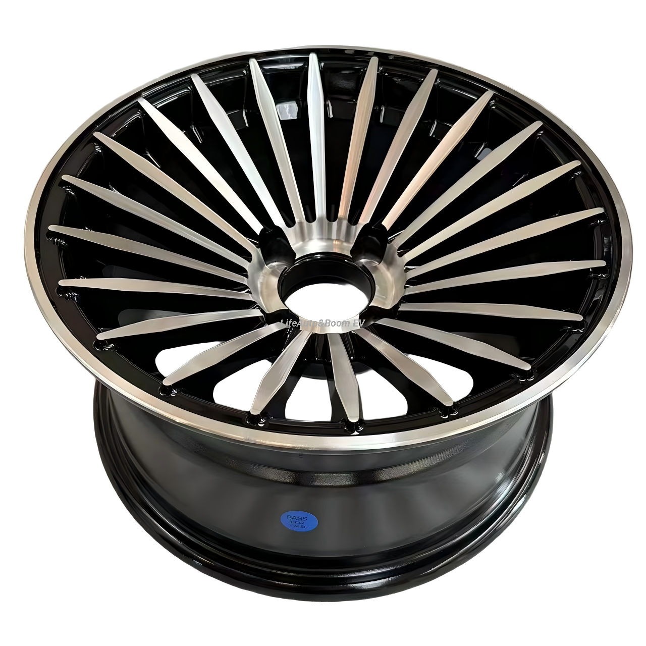 Aluminum Brilliant Black Golf Cart Wheel Hub NBR14-30(14x7-4-101.6-72-negative25)