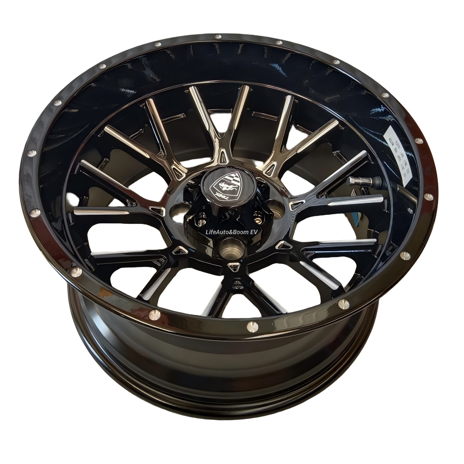 14''rim Aluminum brilliant black Golf Cart Wheel Hub NBR14-23 (14x7-4-101.6-72-negative25)