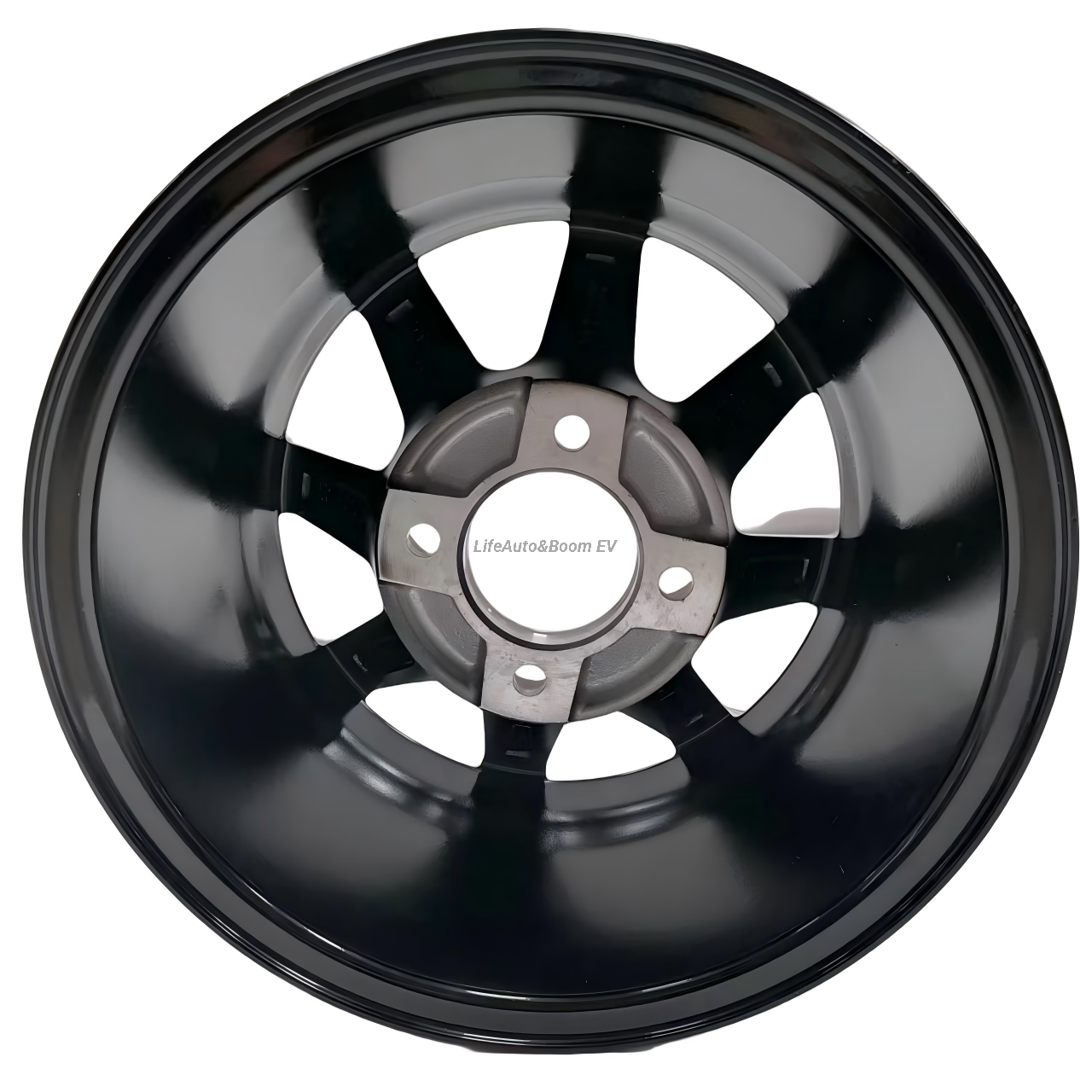 Aluminum Brilliant Black Golf Cart Wheel Hub NBR12-16（12x7-4-101.6-70-negative12）