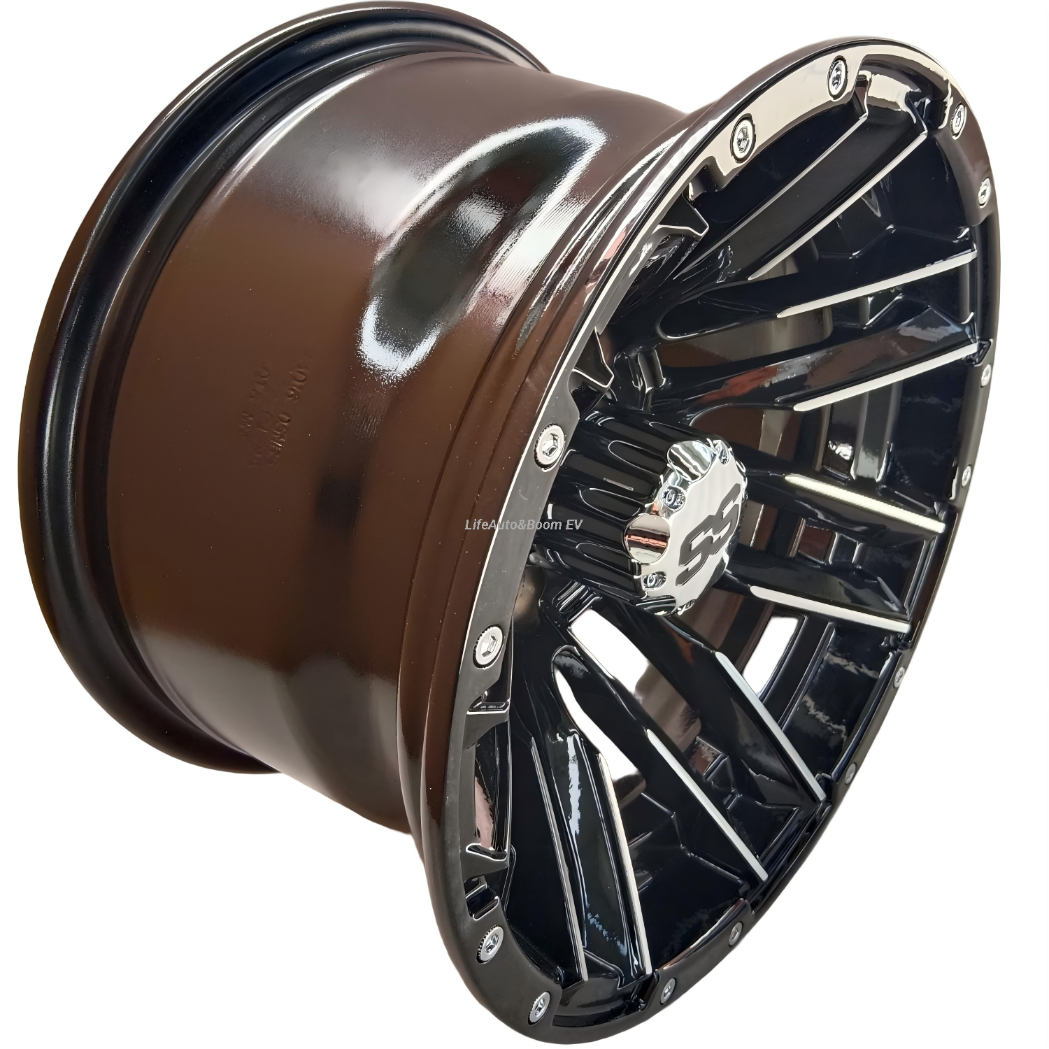 Aluminum Brilliant Black Golf Cart Wheel Hub NBR12-32 （12x7-4-101.6-70.7-negative25 ）