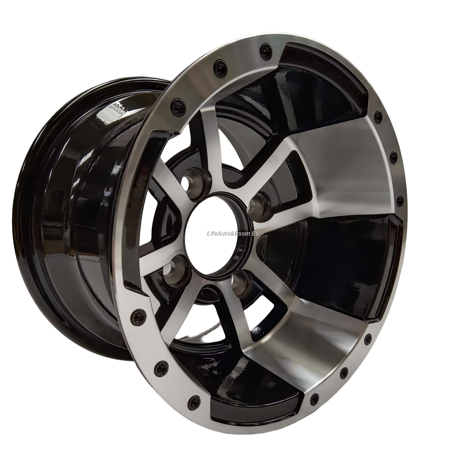 Aluminum Brilliant Black NBR10-04 Golf Cart Wheel Hub (10x7-4-101.6-70-negative12)