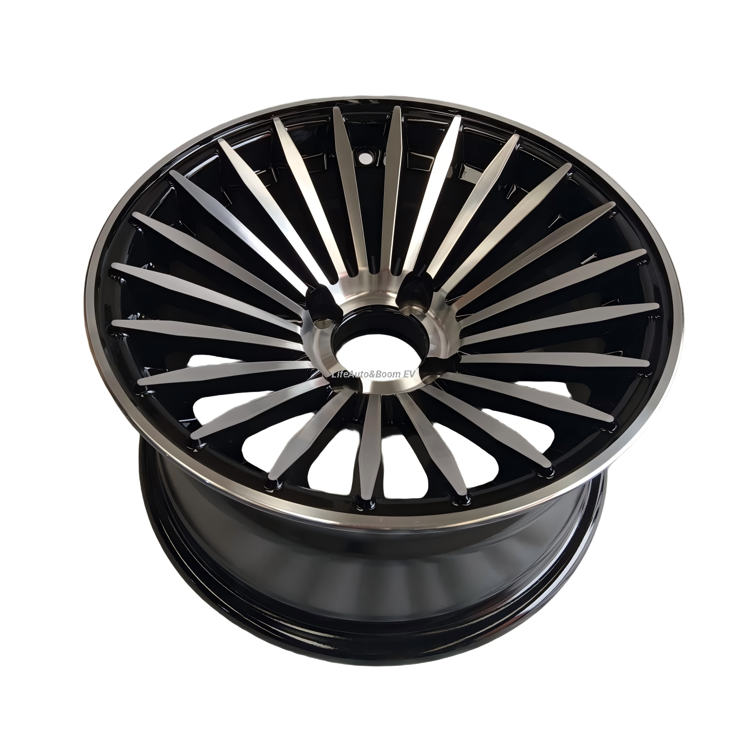 Aluminum Brilliant Black Golf Cart Wheel Hub NBR14-30(14x7-4-101.6-72-negative25)