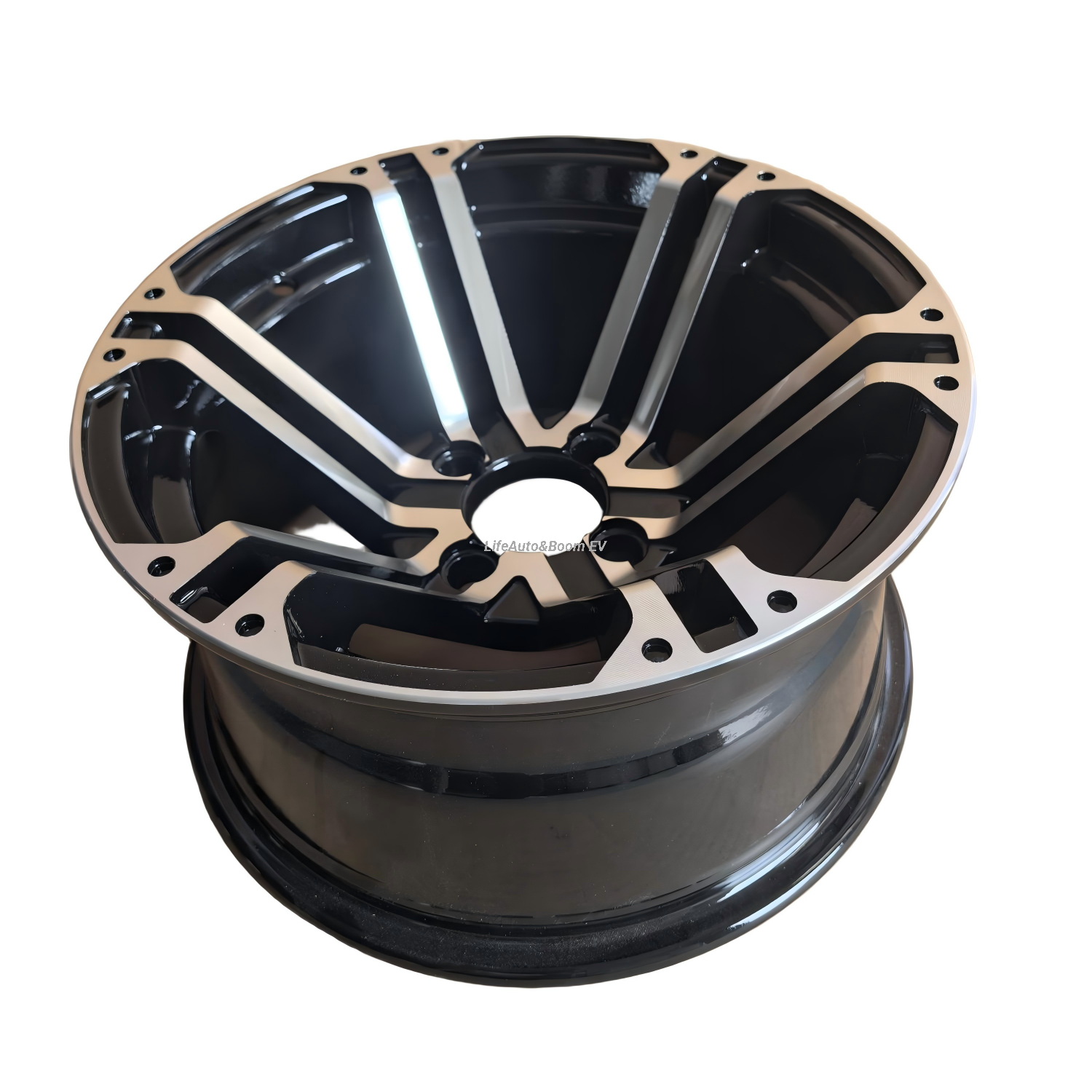 Brilliant Black Golf Cart Wheel Hub NBR14-04 (14X7-4-101.6-70-negative25)