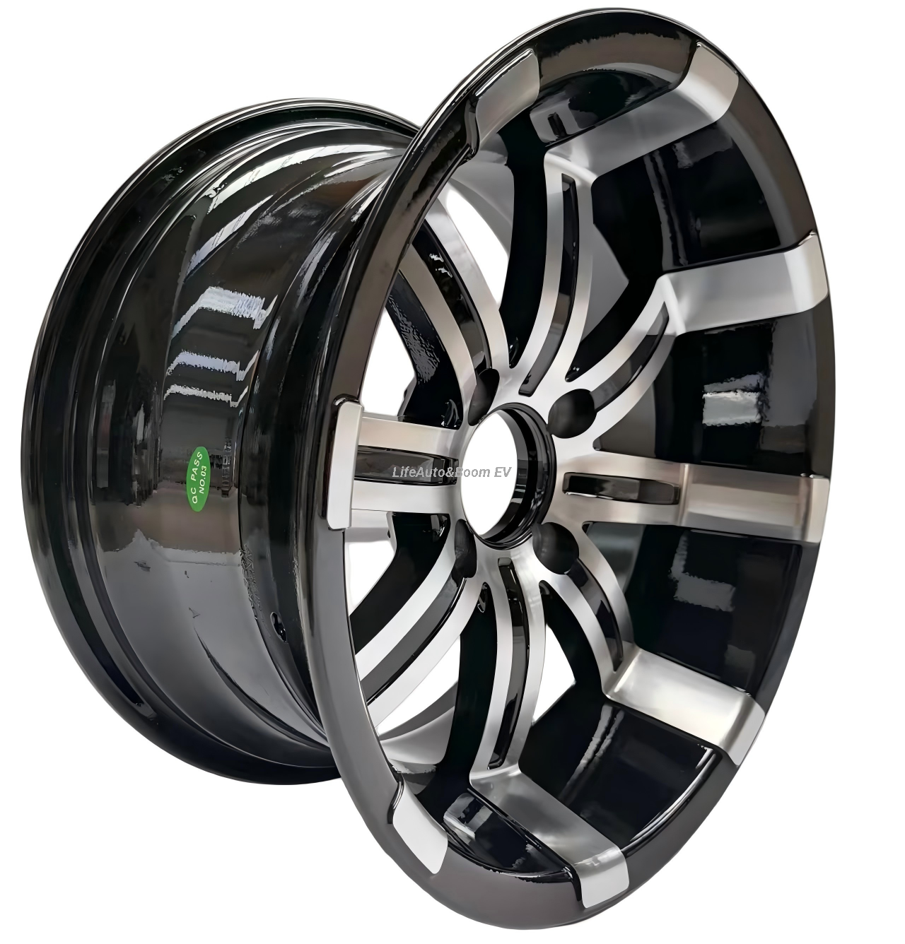 Aluminum Brilliant Black Golf Cart Wheel Hub NBR14-07(14x7-4-101.6-68--12.7)