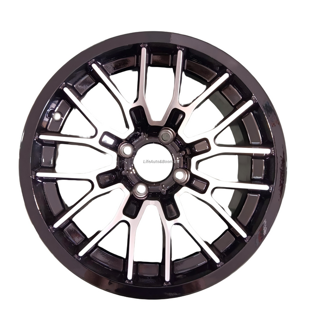 aluminum brilliant black golf cart wheel hub NBR14-10(14x7-4-101.6-68.2-negative14)
