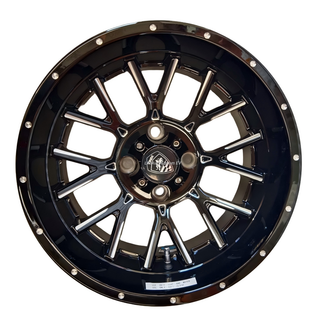 14''rim Aluminum brilliant black Golf Cart Wheel Hub NBR14-23 (14x7-4-101.6-72-negative25)