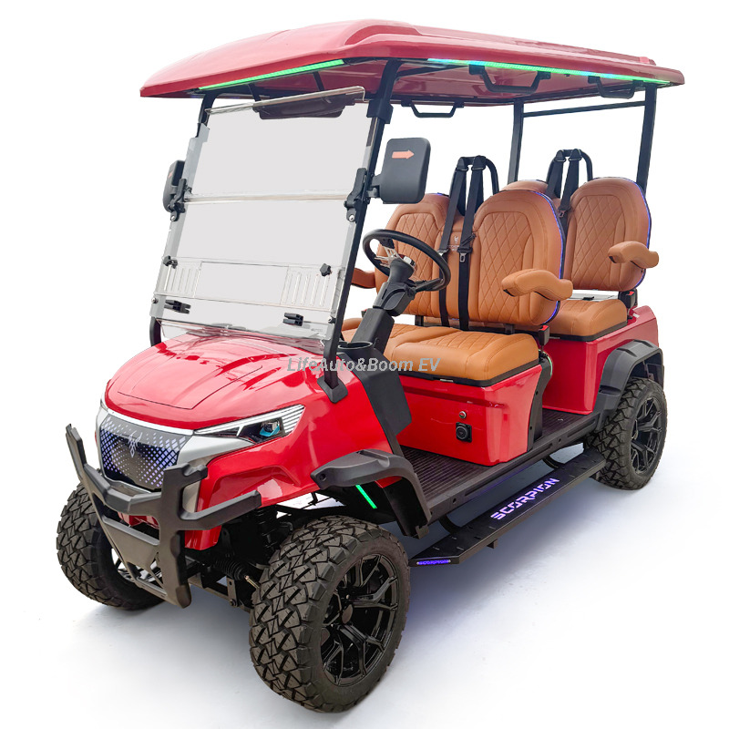 Customized 4-Seater Electric Golf Cart AC Motor and Lithium Battery for Sightseeing and Hunting