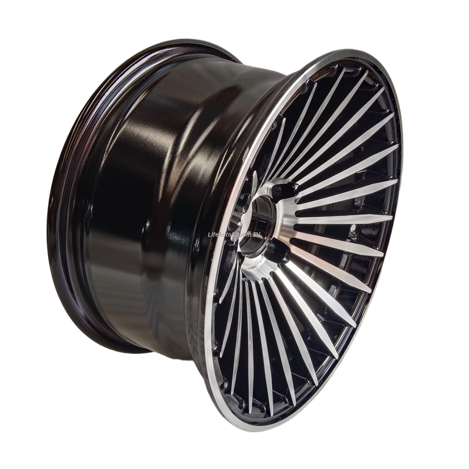 Aluminum Brilliant Black Golf Cart Wheel Hub NBR14-30(14x7-4-101.6-72-negative25)