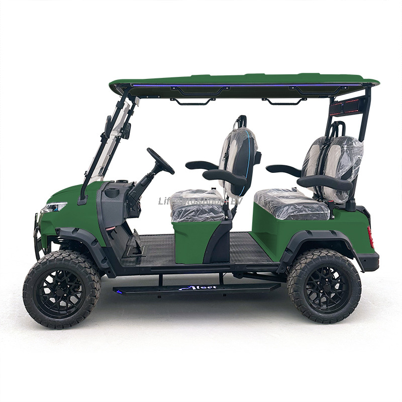 Customized 4-Seater Golf Cart with AC Motor and Lithium Battery for Sightseeing and Hunting