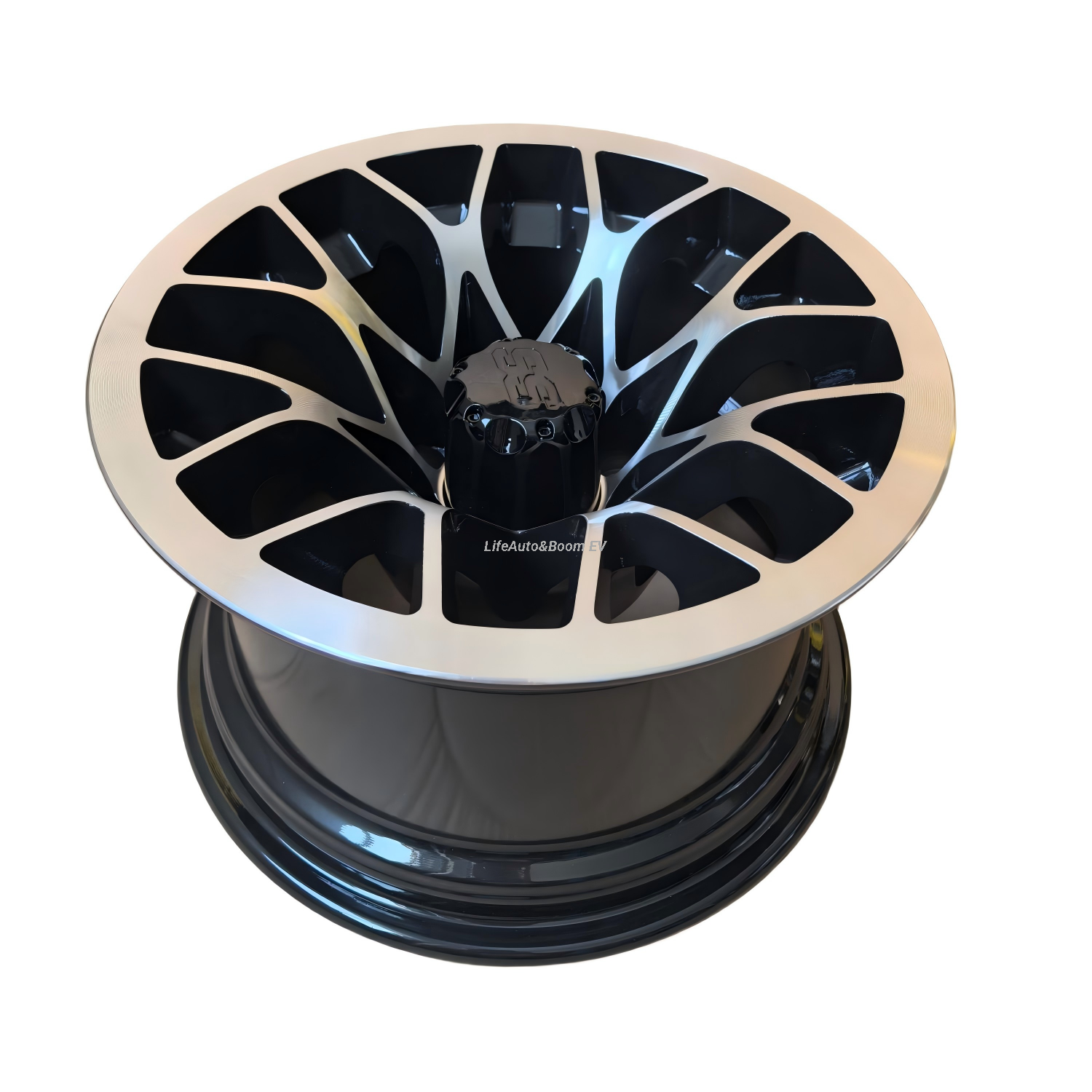 Aluminum Brilliant Black Golf Cart Wheel Hub NBR12-24 （12x7-4-101.6-71.2-negative20）