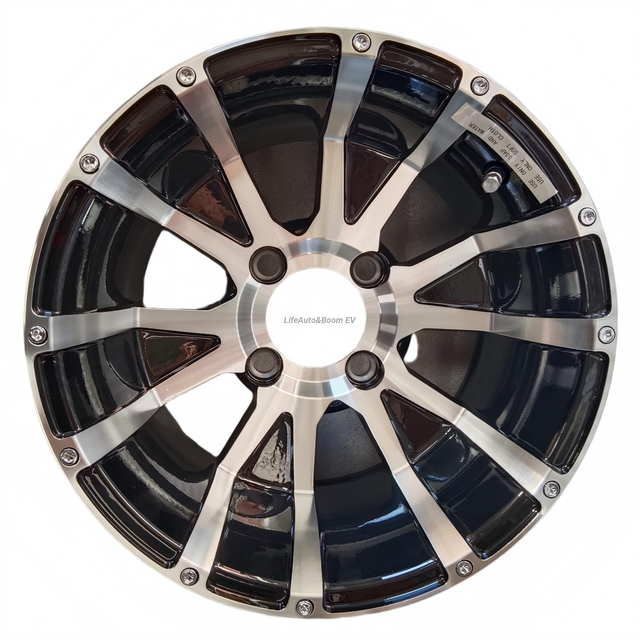 Aluminum Brilliant Black Golf Cart Wheel Hub NBR12-20 （12x7-4-101.6-72-negative25）