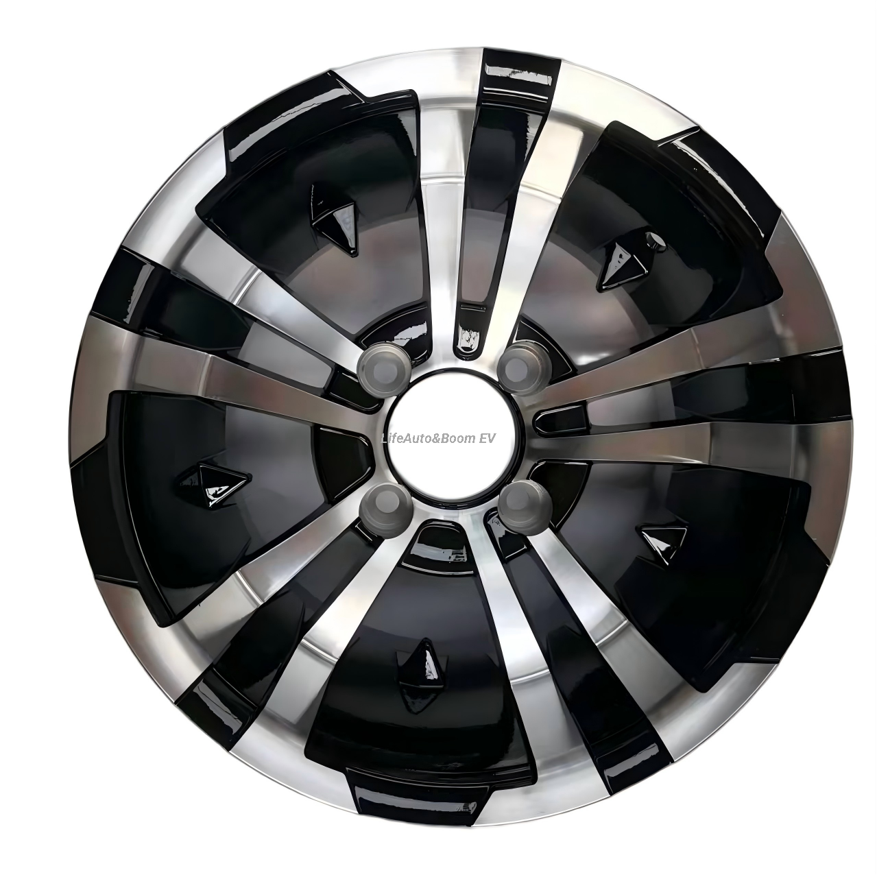 Aluminum Brilliant Black Golf Cart Wheel Hub NBR12-04（12x7-4-101.6-70-negative12）