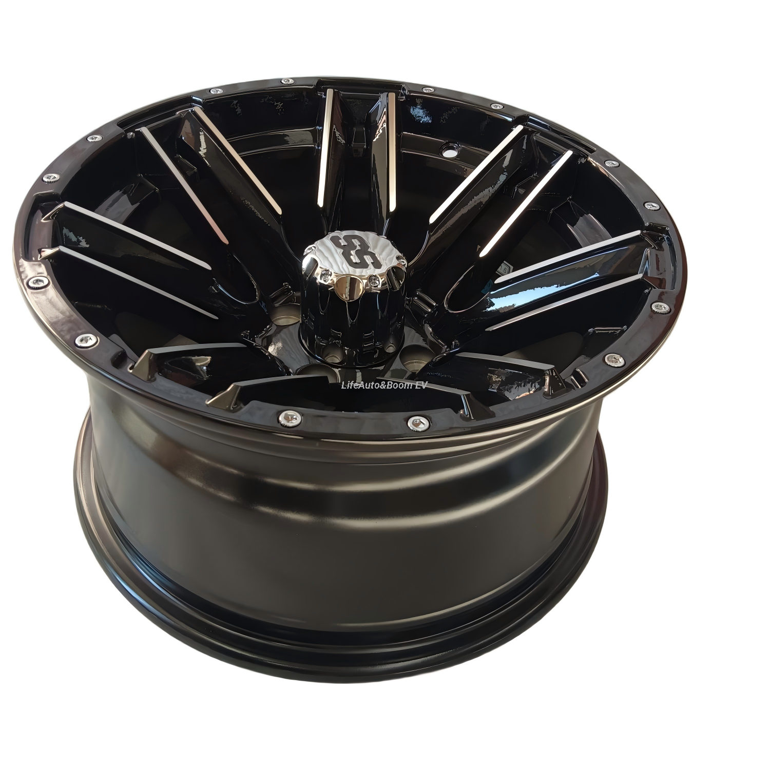 Aluminum Brilliant Black Golf Cart Wheel Hub NBR14-27(14x7-4-101.6-70.7-negative25 )