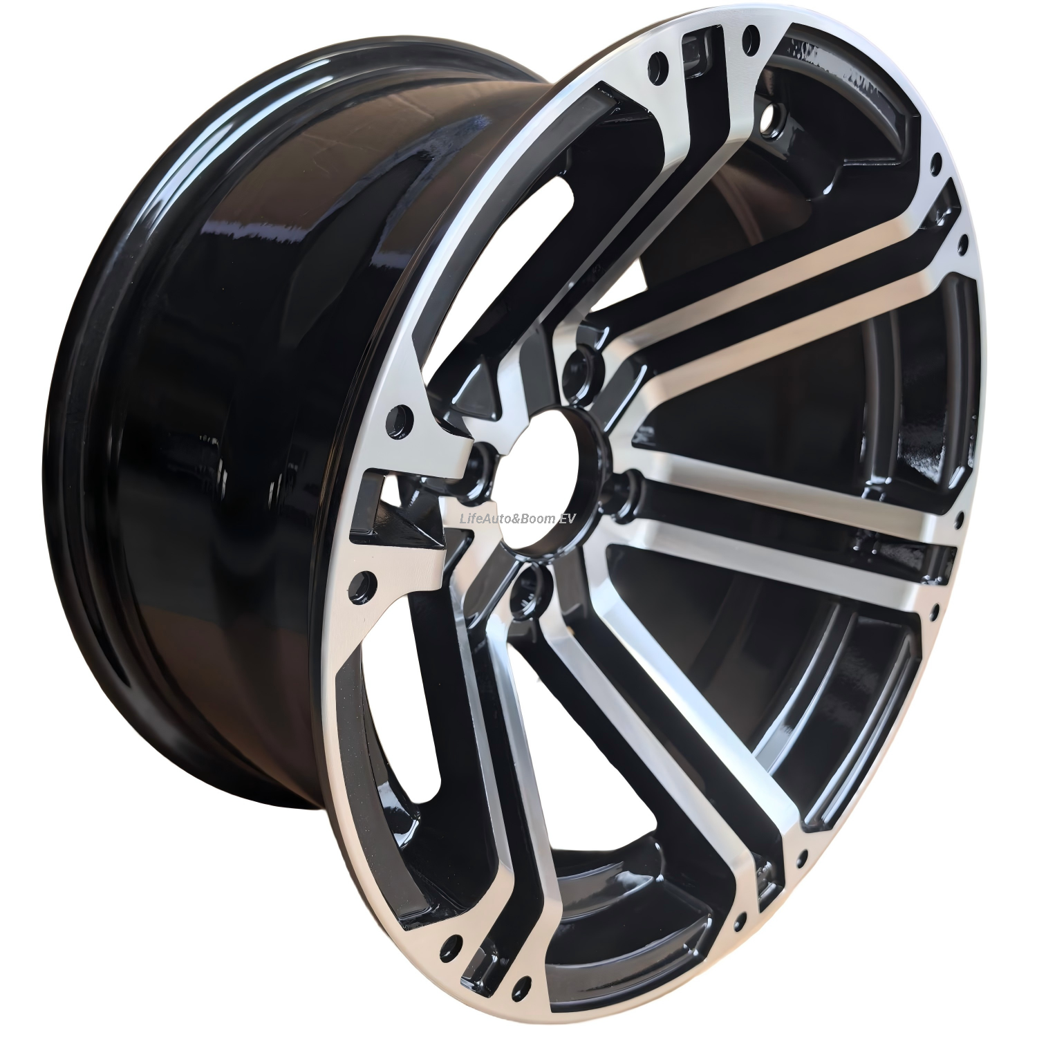 Brilliant Black Golf Cart Wheel Hub NBR14-04 (14X7-4-101.6-70-negative25)