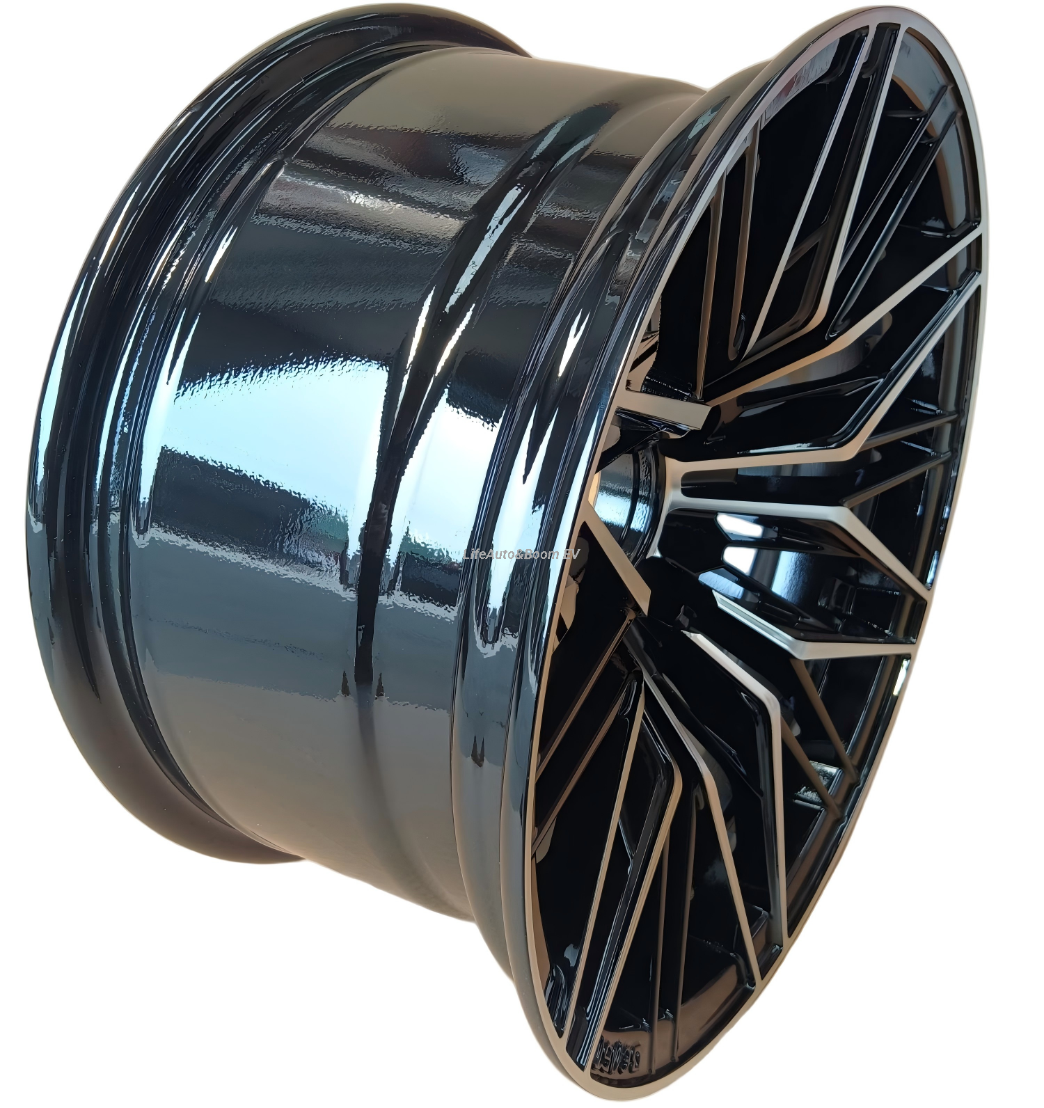 Aluminum Brilliant Black Golf Cart Wheel Hub NBR14-17(14x7-4-101.6-70-negative12)