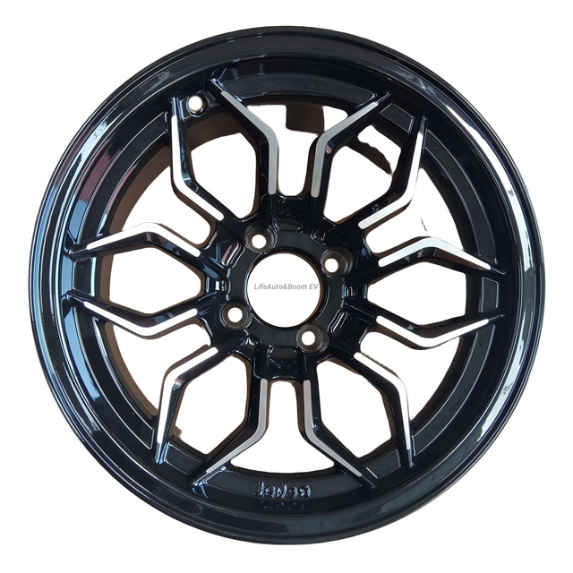 Brilliant Black Golf Cart Wheel Hub NBR14-13 (14x7-4-101.6-68.5-negative20)