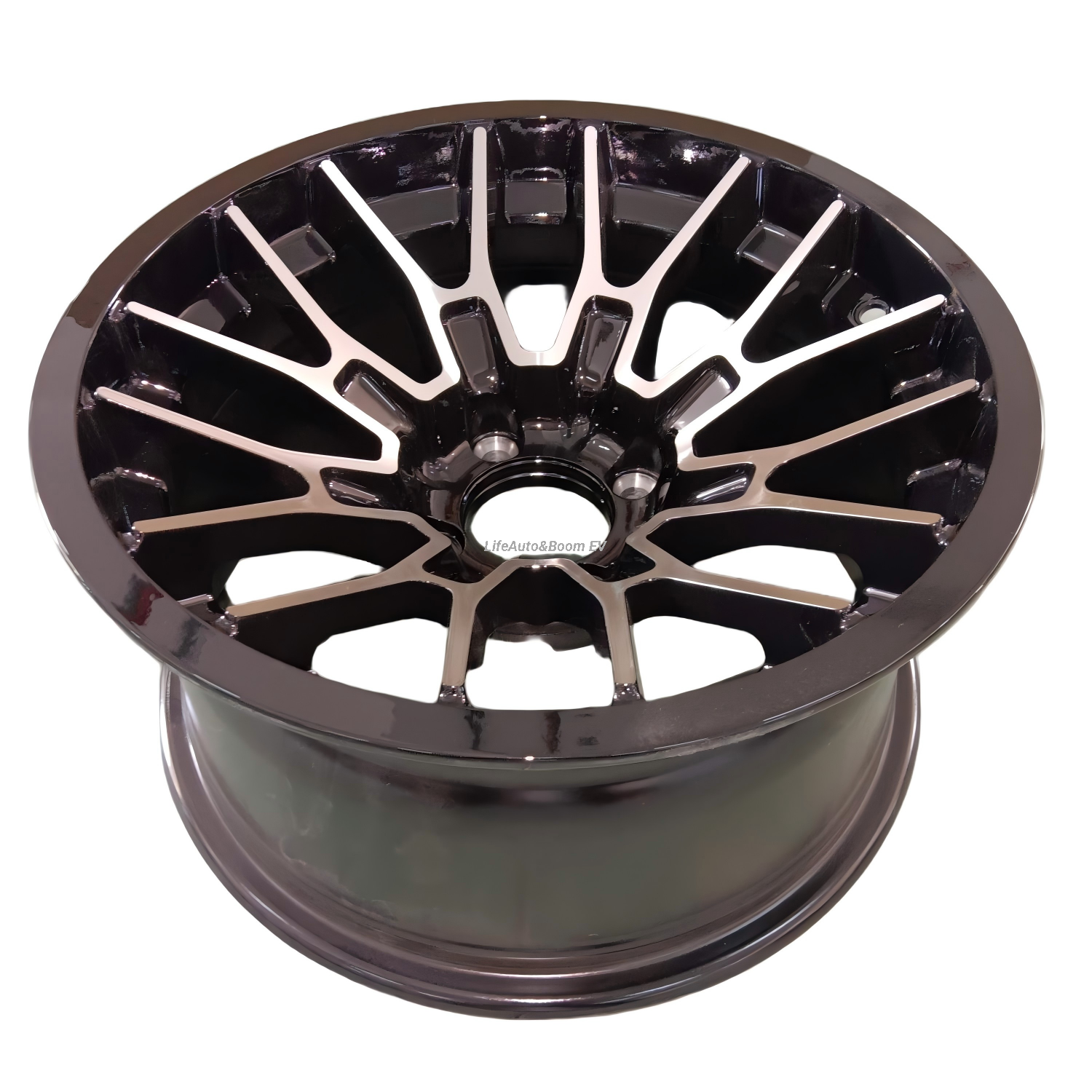 aluminum brilliant black golf cart wheel hub NBR14-10(14x7-4-101.6-68.2-negative14)