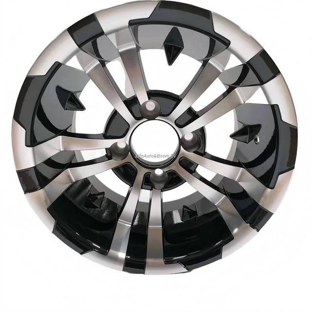 Aluminum Brilliant Black Golf Cart Wheel Hub NBR12-04（12x7-4-101.6-70-negative12）