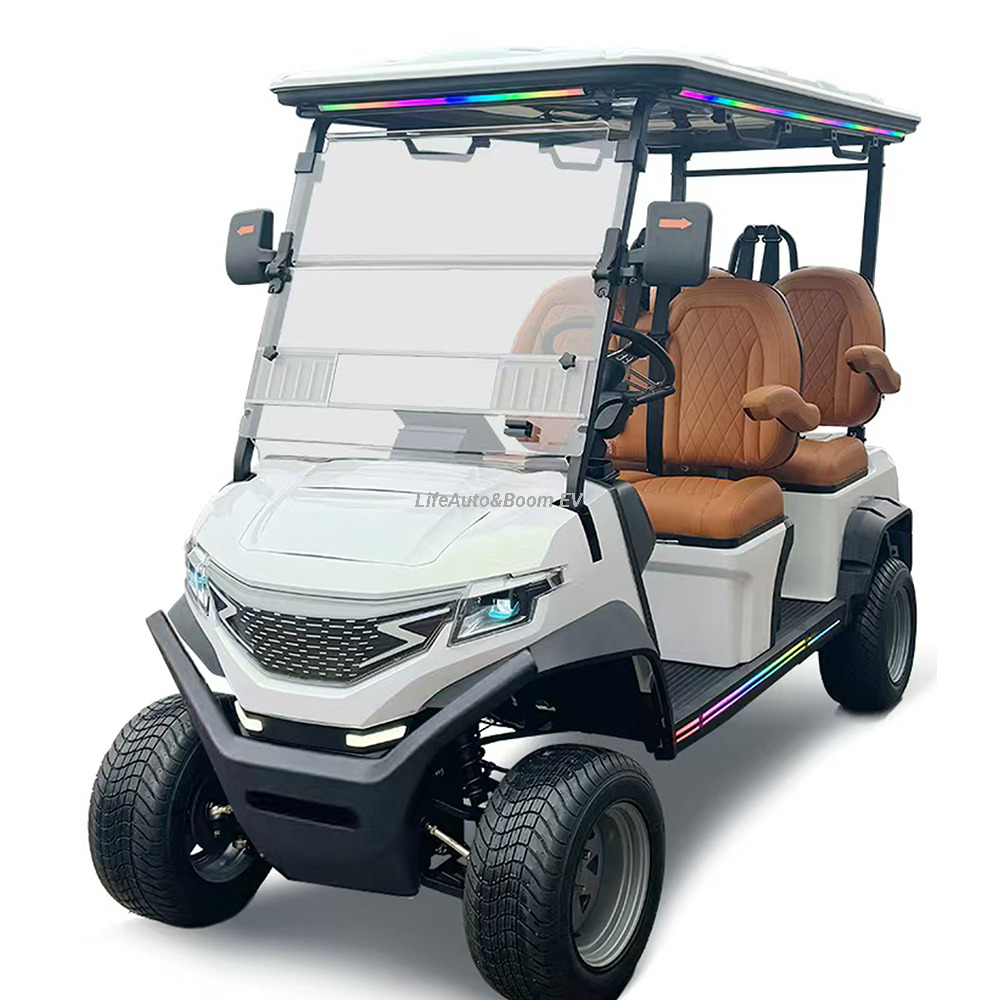 New Star Top Design 4 Seats Electric Golf Cart Lithium Battery Light Show The Flash