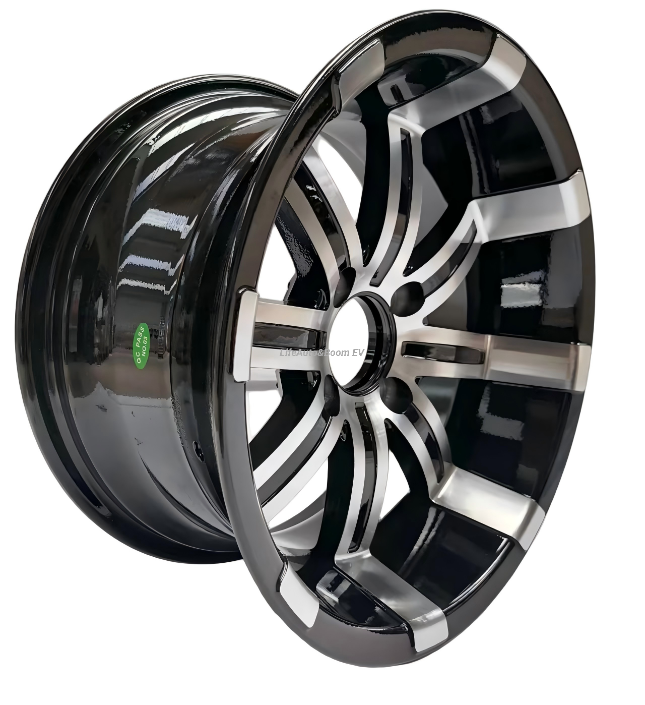 Aluminum Brilliant Black golf cart wheel hub NBR10-07 (10x7-4-101.6-72-negative12)