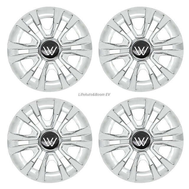 Wholesale Forklift-Style Chrome Plated Wheel Covers - 8-Inch Hubcaps for Golf Carts & Electric Sightseeing Vehicles