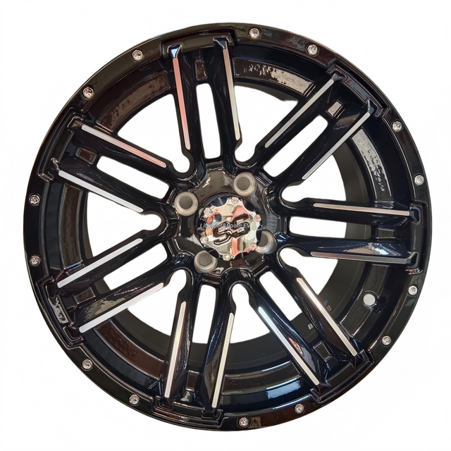 Aluminum Brilliant Black Golf Cart Wheel Hub NBR14-27(14x7-4-101.6-70.7-negative25 )