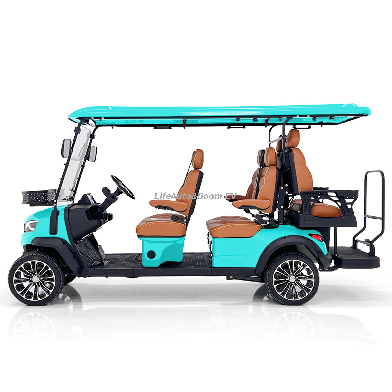 48V 6-Seater Off-Road Electric Golf Cart Comfortable Beach Buggy Aluminum Metal Sightseeing Vehicle
