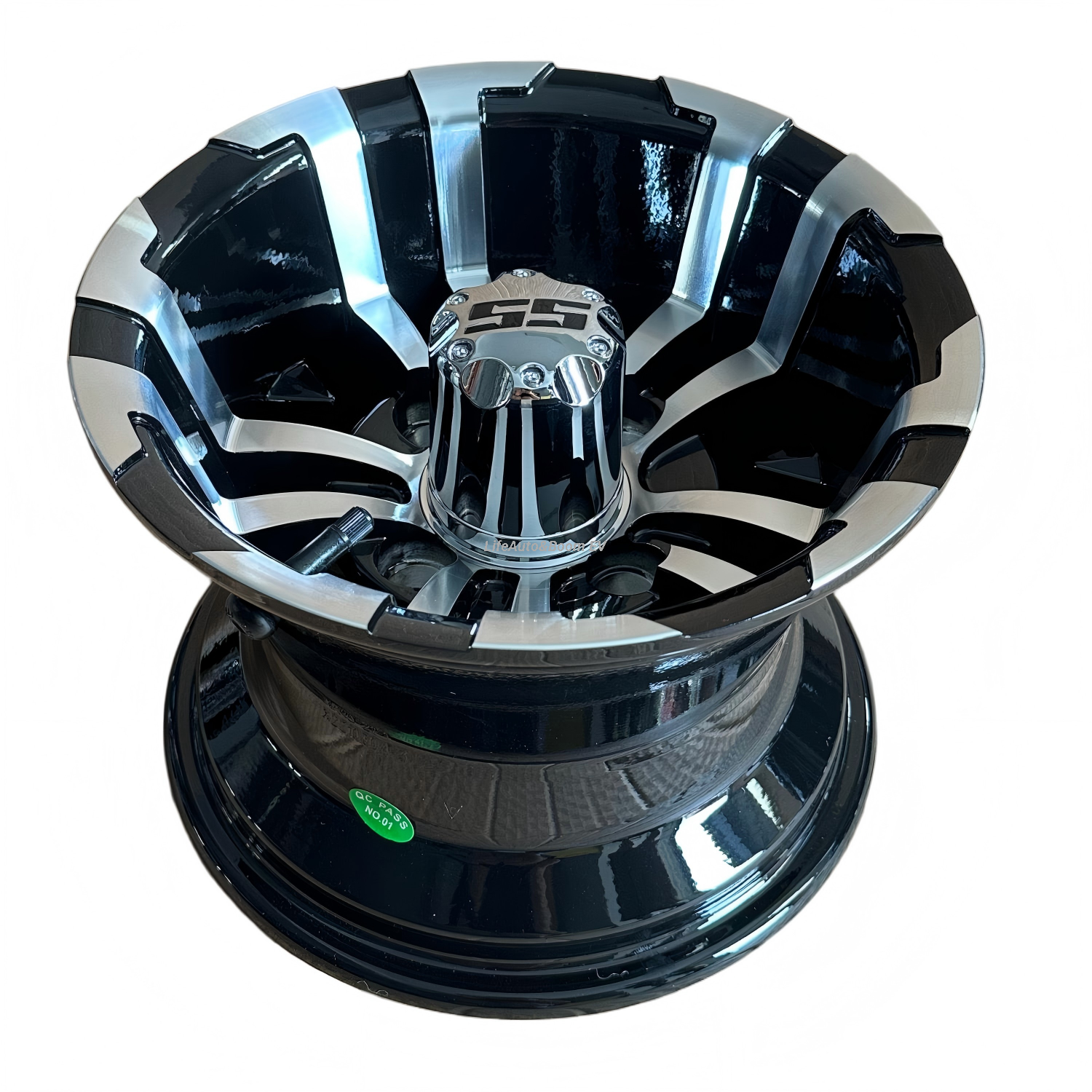 Aluminum Brilliant Black Golf Cart Wheel Hub NBR10-08(10x7-4-101.6-68-12.7)