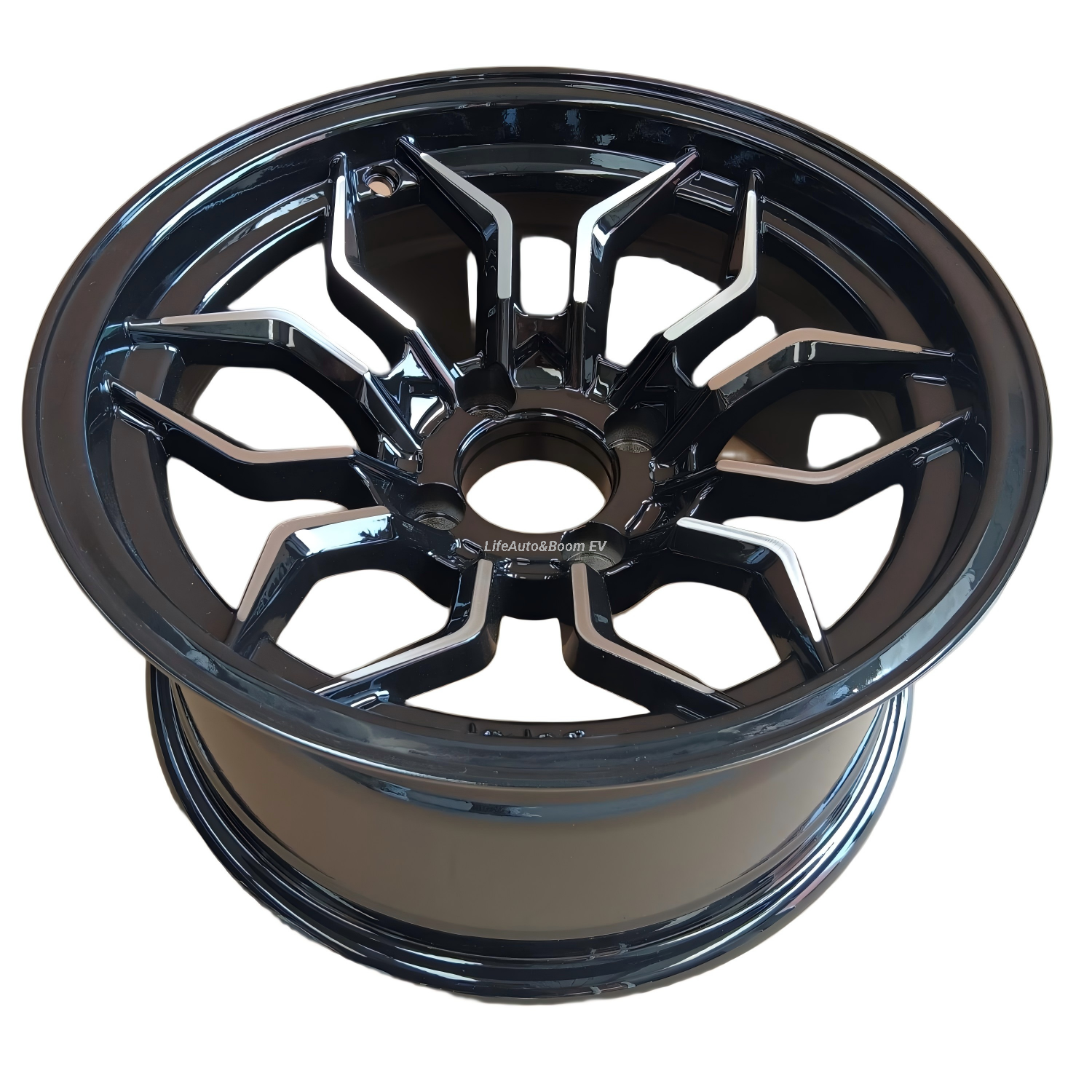 Brilliant Black Golf Cart Wheel Hub NBR14-13 (14x7-4-101.6-68.5-negative20)