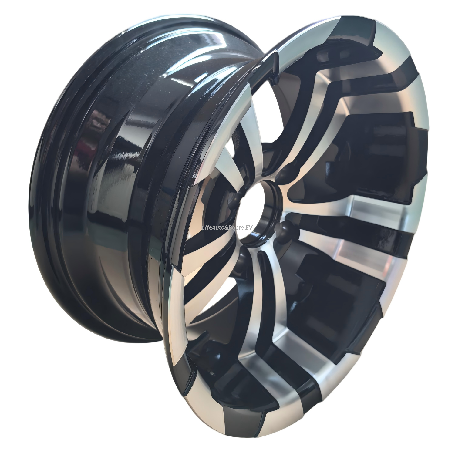 Brilliant Black Golf Cart Wheel Hub NBR14-09A (14X7-4-101.6-70-negative12.7) 