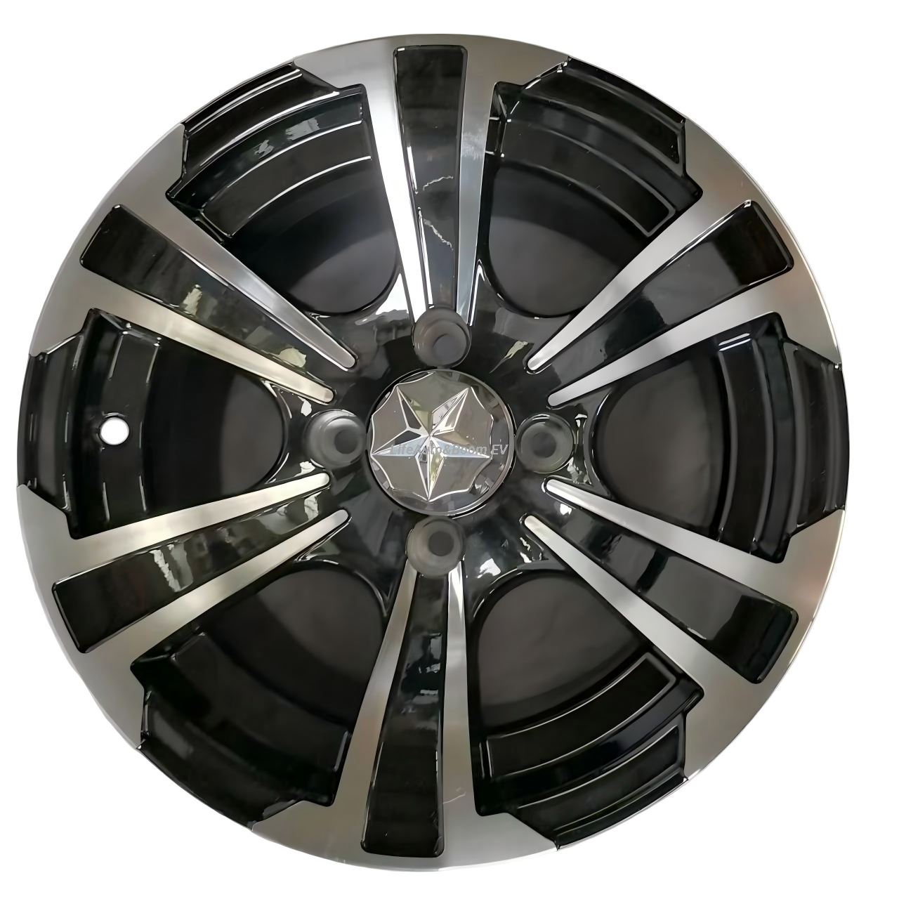 Aluminum Brilliant Black Golf Cart Wheel Hub NBR12-06B （12x7-4-101.6-70-negative12）