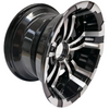 Aluminum Brilliant Black Golf Cart Wheel Hub NBR12-04（12x7-4-101.6-70-negative12）