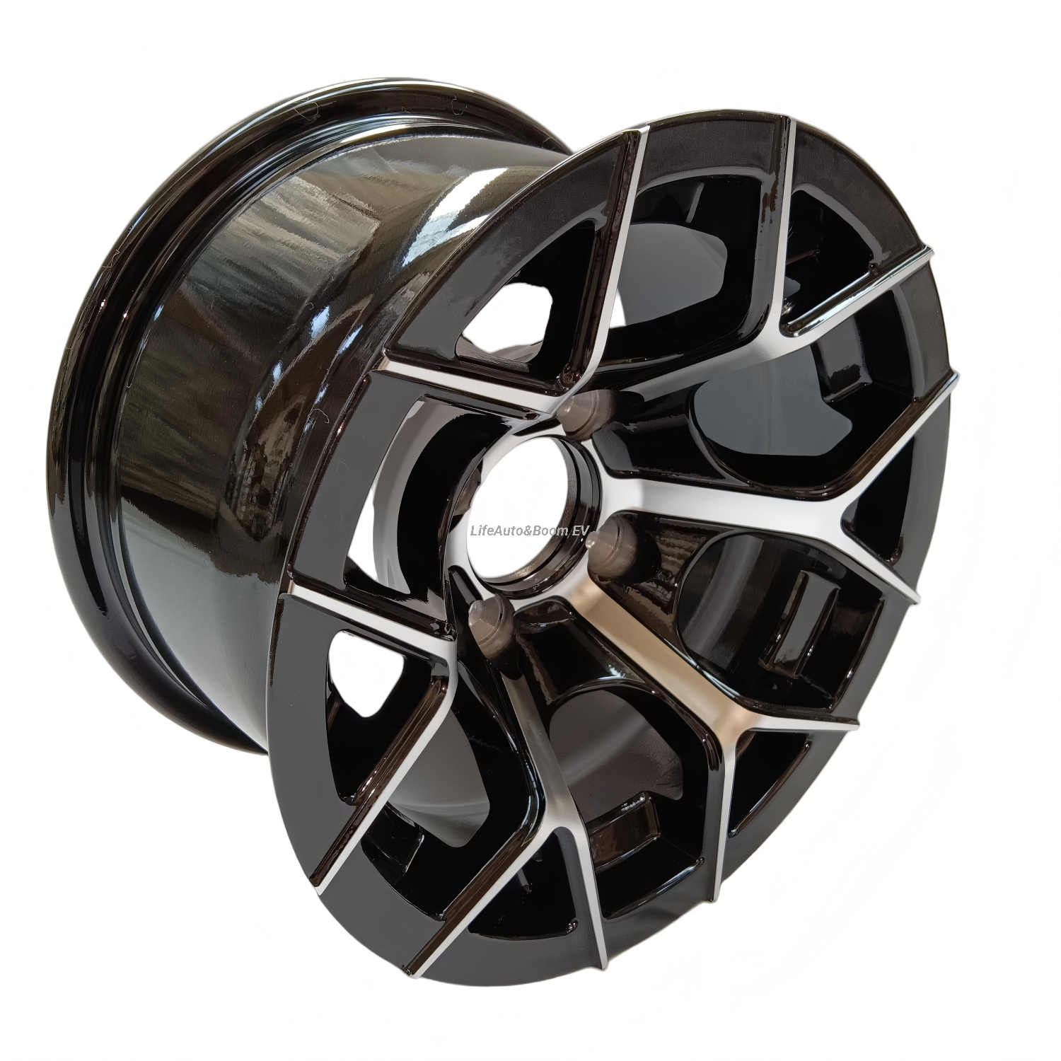 Aluminum Brilliant Black Golf Cart Wheel Hub NBR12-09（12x7-4-101.6-70-negative12）