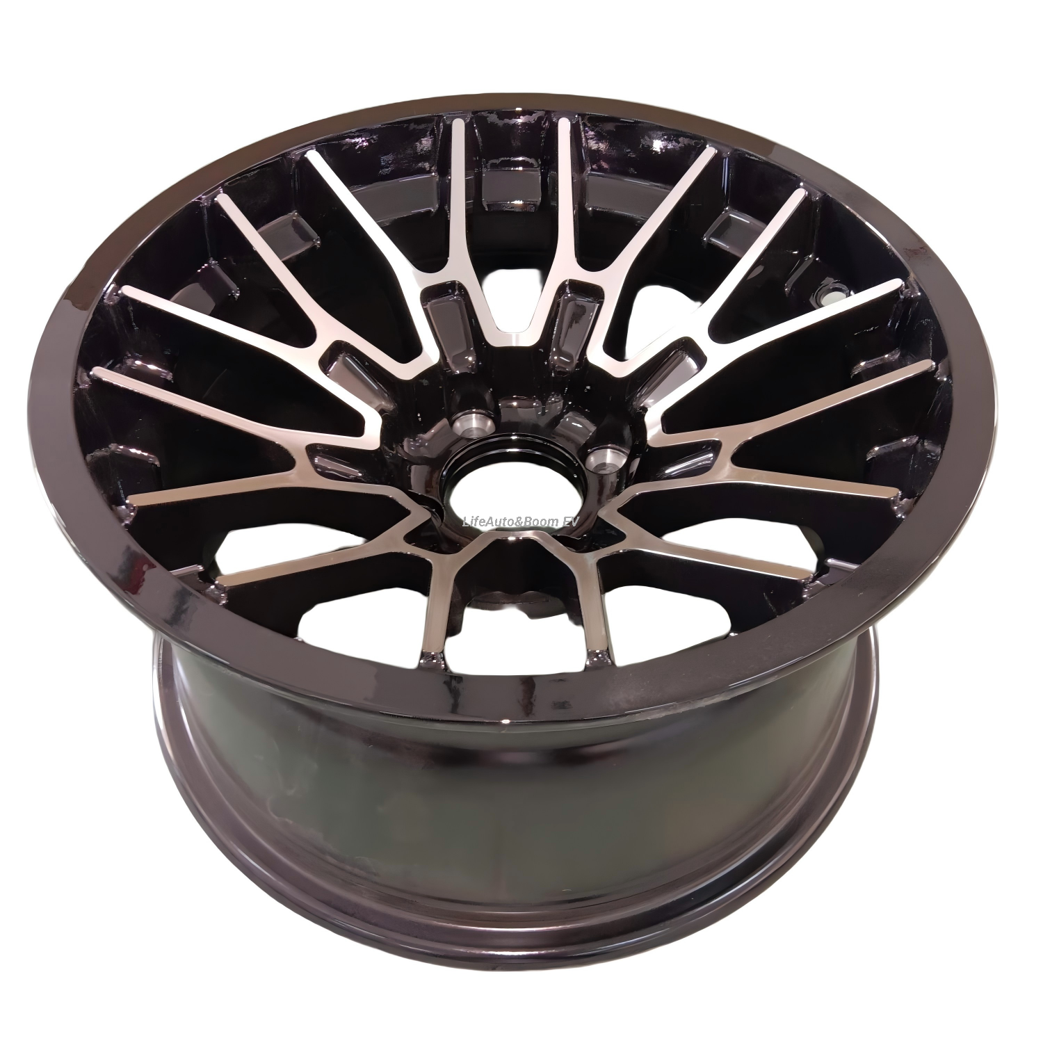 Aluminum Brilliant Black Golf Cart Wheel Hub NBR 12-11B (12x7-4-101.6-68.2-negative14)