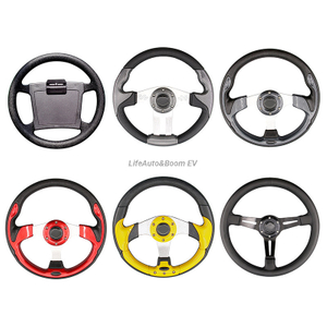 Custom DIY Steering Wheel Universal Fit for Club Car EZGO Yamaha Genuine Leather & Carbon Fiber