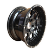 Brilliant Black Golf Cart Wheel Hub with rivets NBR14-08A (14X7-4-101.6-68 Negative25) 