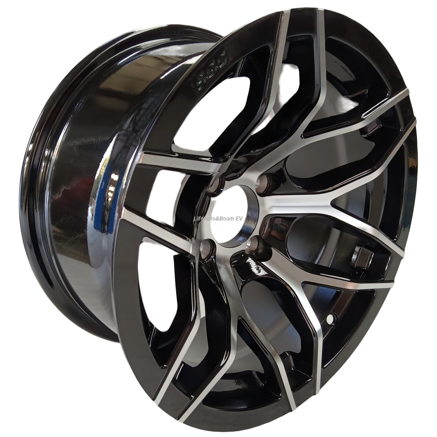 Aluminum Brilliant Black Golf Cart Wheel Hub NBR14-05 (14x7-4-101.6-68.5-negative20)