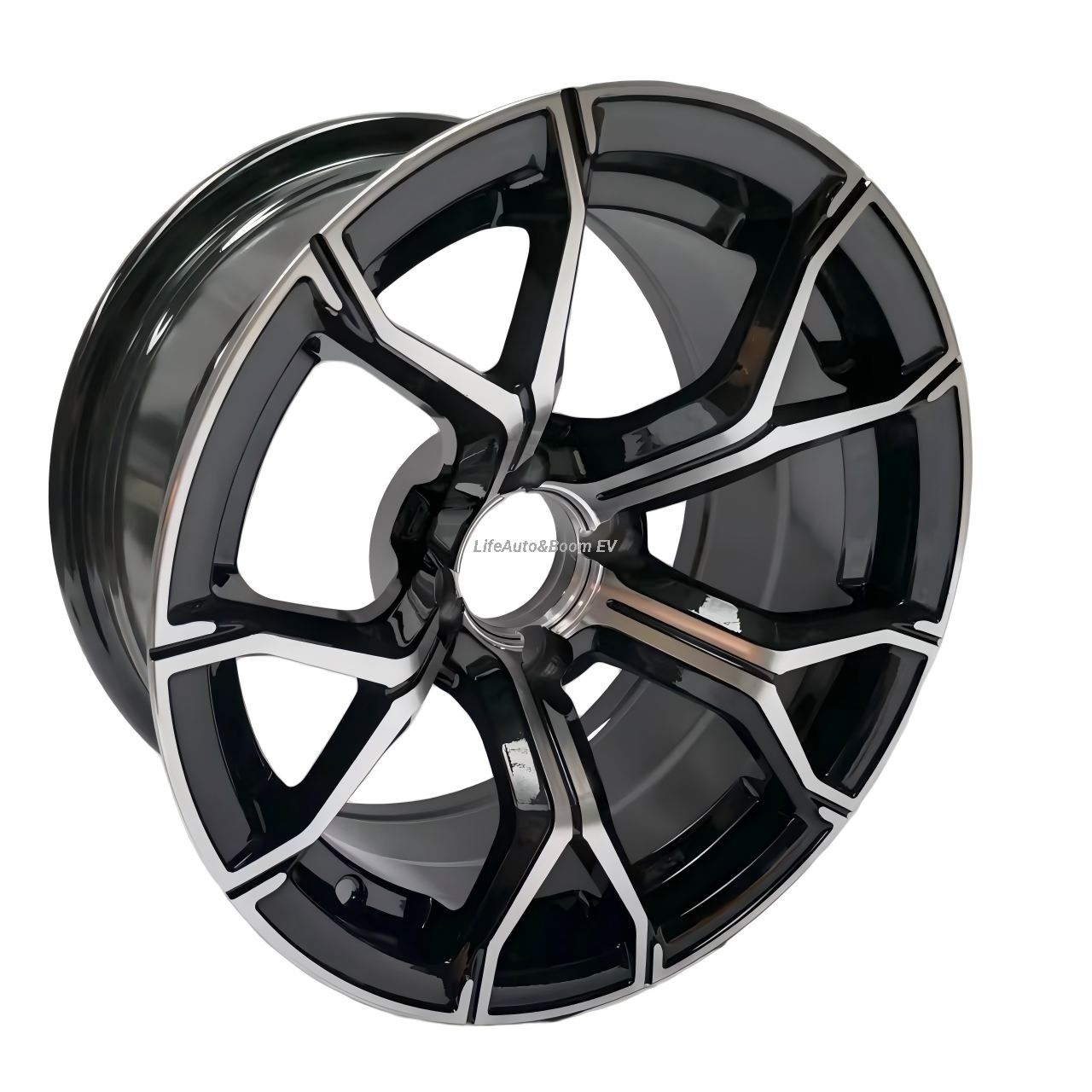 Aluminum Brilliant Black Golf Cart Wheel Hub NBR14-12B(14x7-4-101.6-70-negative12)