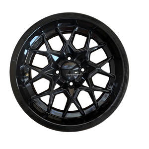 Aluminum All-Black Golf Cart Wheel Hub NBR14-08B (14x7-4-101.6-68-negative25)