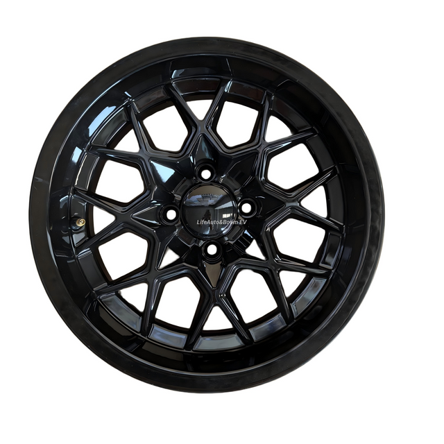 Aluminum All-Black Golf Cart Wheel Hub NBR14-08B (14x7-4-101.6-68-negative25)