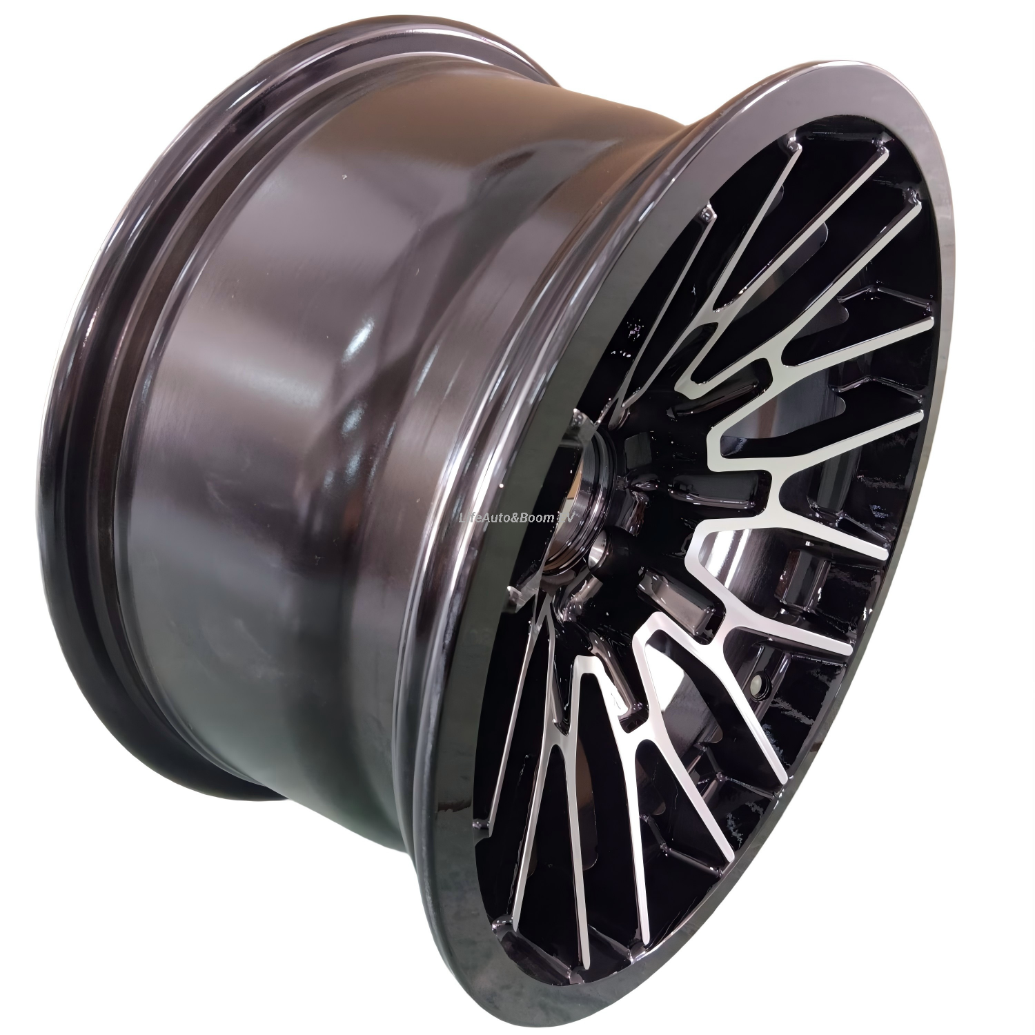 Aluminum Brilliant Black Golf Cart Wheel Hub NBR 12-11B (12x7-4-101.6-68.2-negative14)