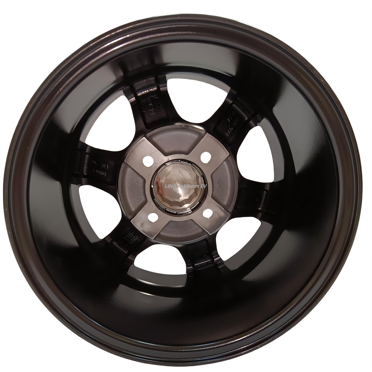 Aluminum Brilliant Black Golf Cart Wheel Hub NBR12-06C (12x7-4-101.6-70-38)