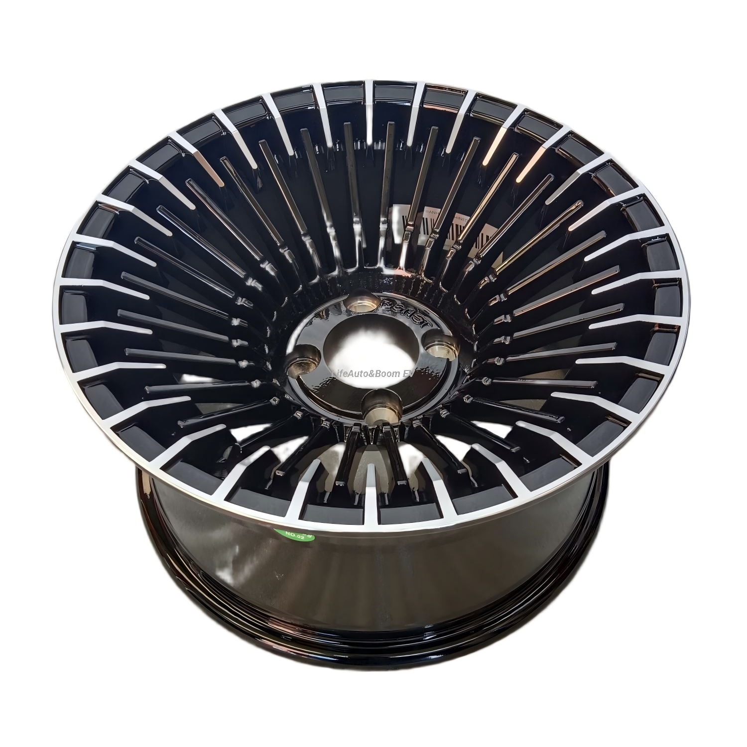 Aluminum Brilliant Black NBR14-16 Golf Cart Wheel Hub (14x7-4-101.6-68.5-negative20) 