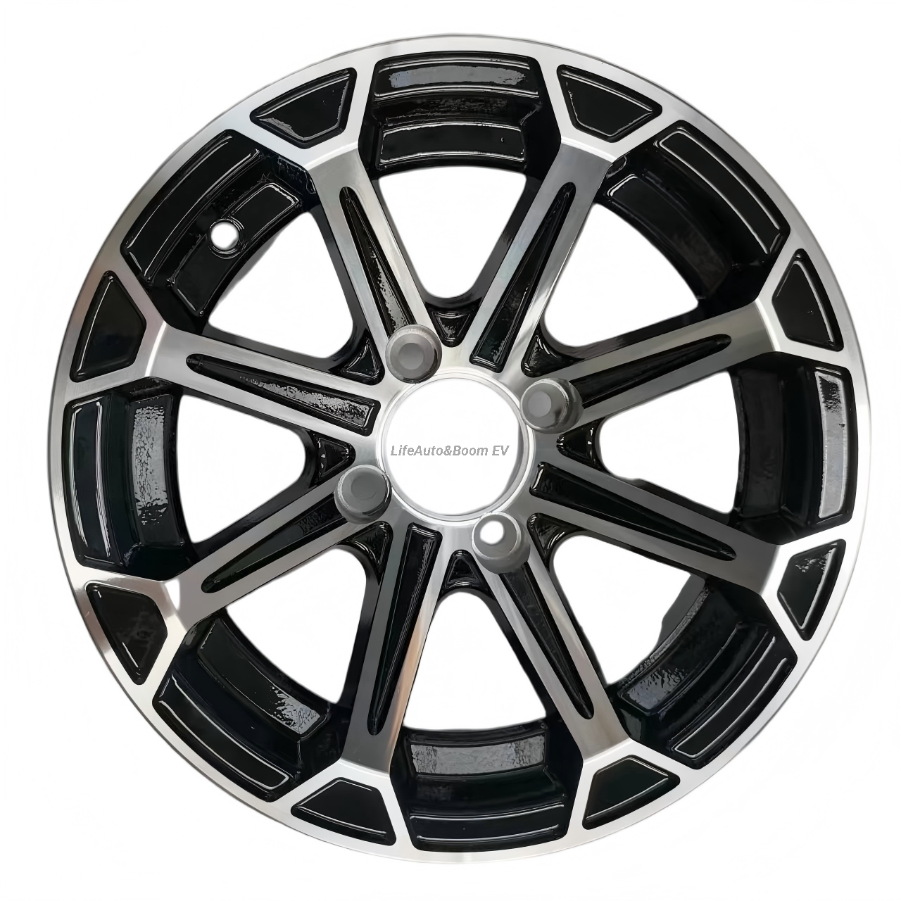 Aluminum Brilliant Black Golf Cart Wheel Hub NBR12-16（12x7-4-101.6-70-negative12）