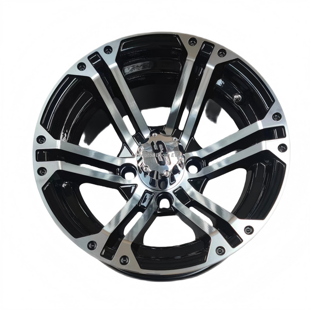 Aluminum Brilliant Black Golf Cart Wheel Hub NBR12-03B （12x7-4-101.6-70-nagative12）