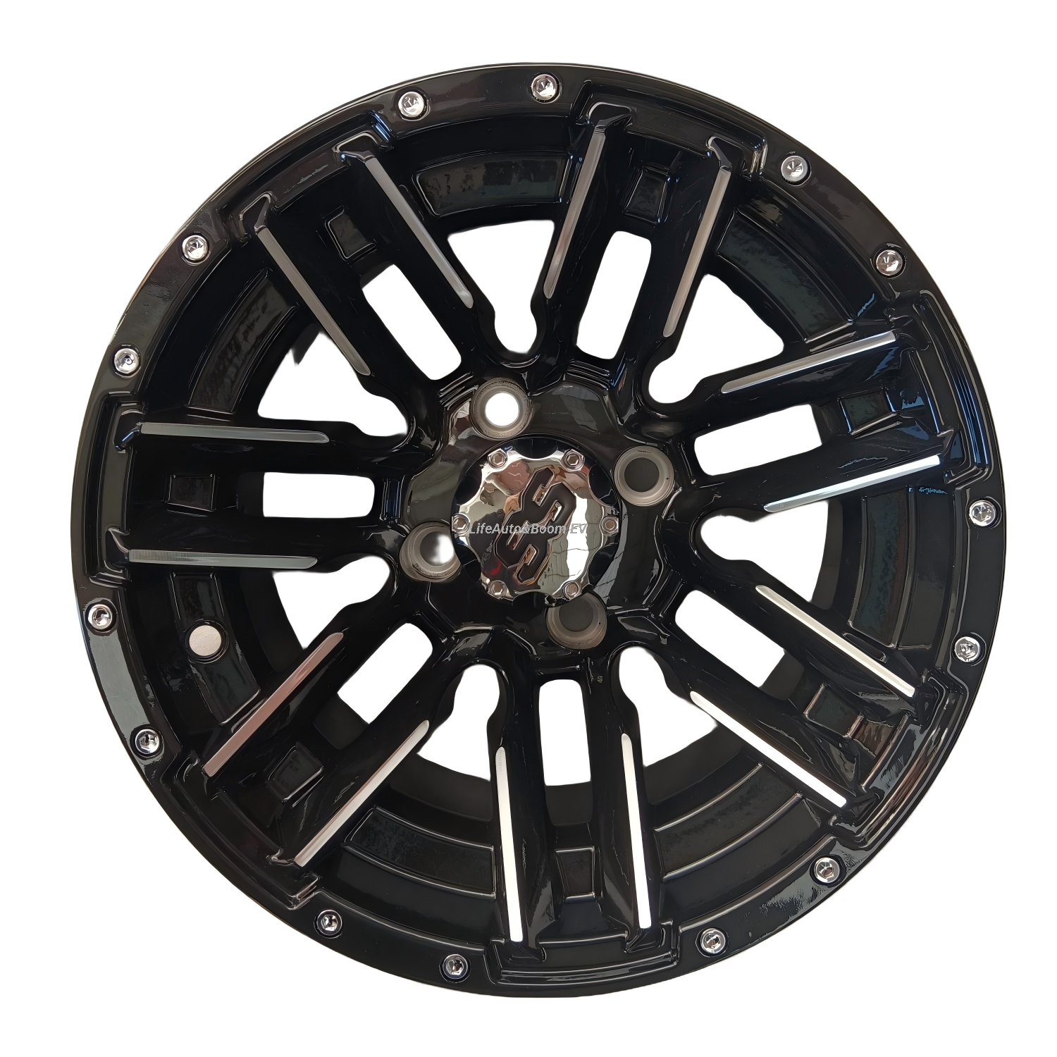 Aluminum Brilliant Black Golf Cart Wheel Hub NBR12-32 （12x7-4-101.6-70.7-negative25 ）