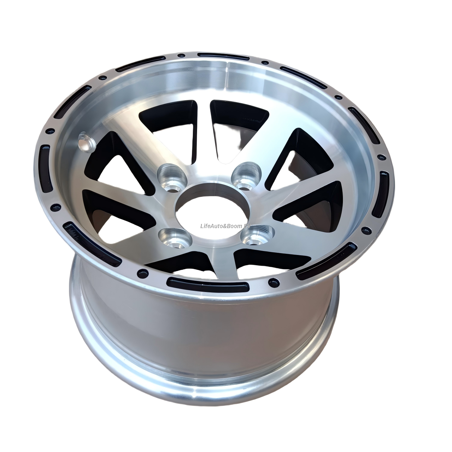 Aluminum Golf Cart Wheel Hub NBR10-06 Silver(10x6-4-101.6-70-negative13.5 )