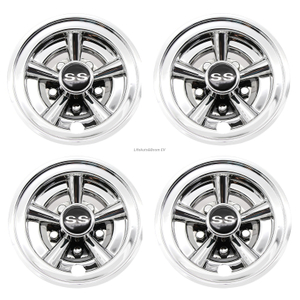  Forklift-Style 5-Spoke SS Wheel Cover - 8-Inch Rim Hubcap for Golf Carts & Electric Sightseeing Vehicles