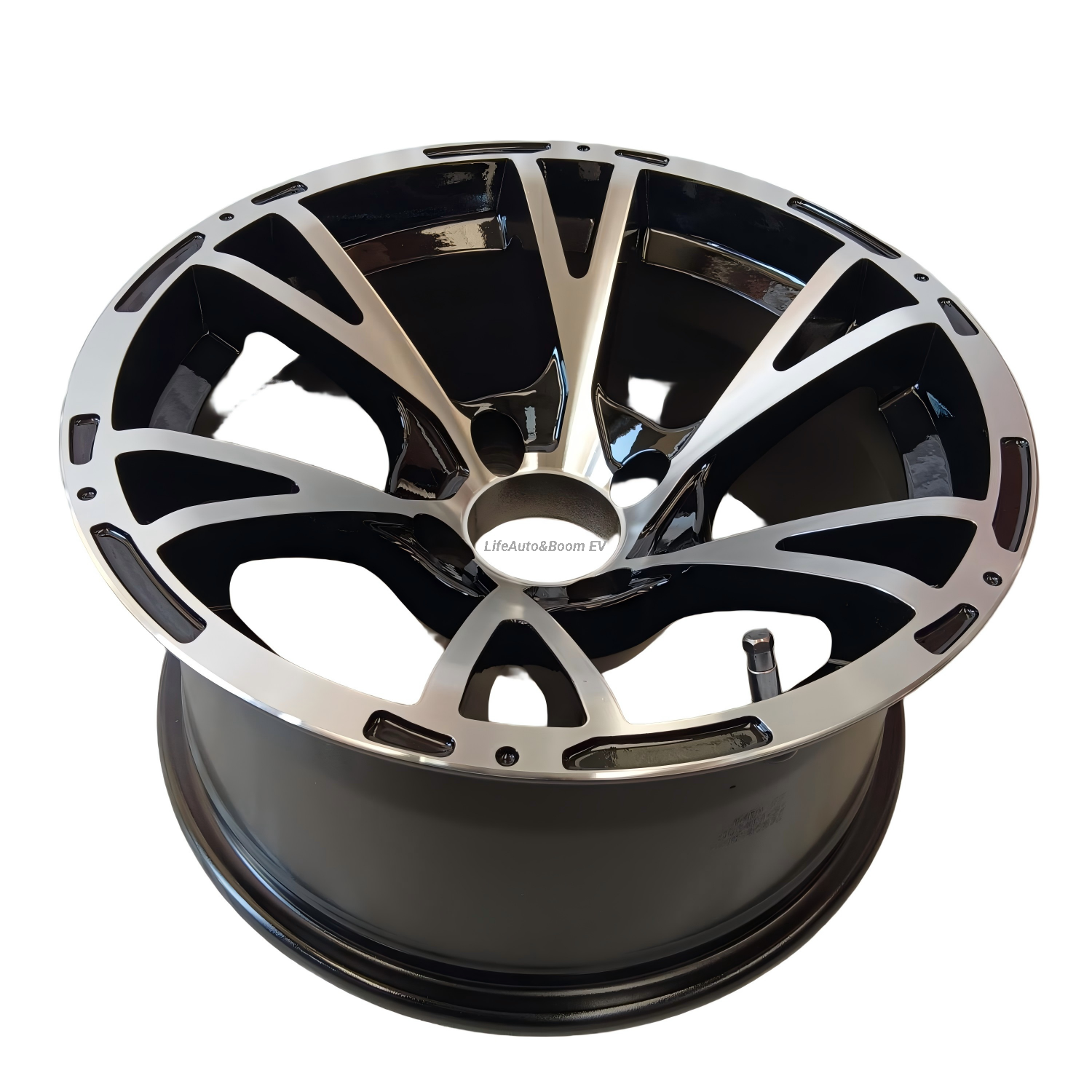 Aluminum Brilliant Black Golf Cart Wheel Hub NBR14-21(14x7-4-101.6-72-negative25)
