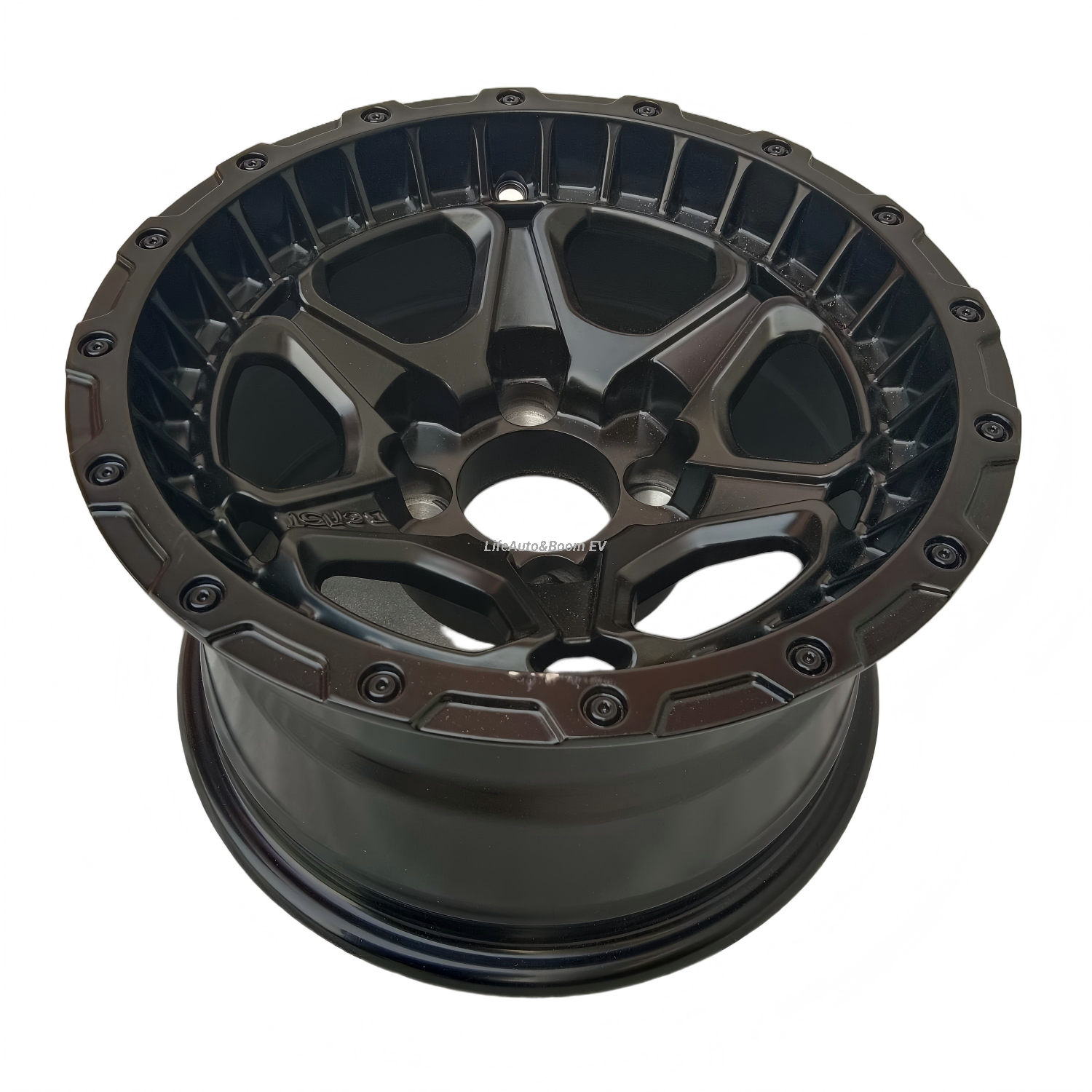 Matte All-black Golf Cart Wheel Hub BNL12-27 (12x7J-4-101.6-68.5-negative20)